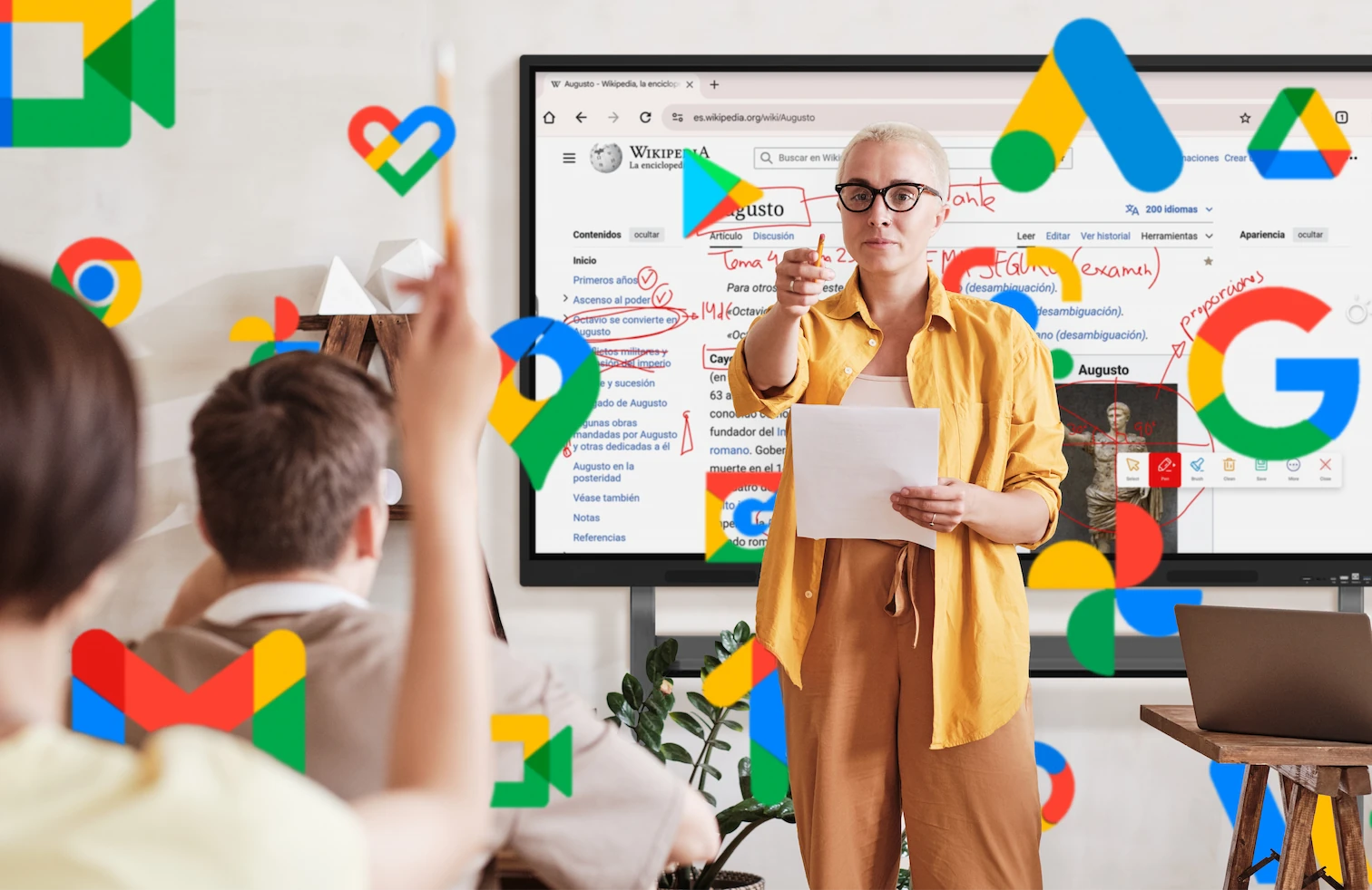 Pantalla interactiva con Google EDLA
