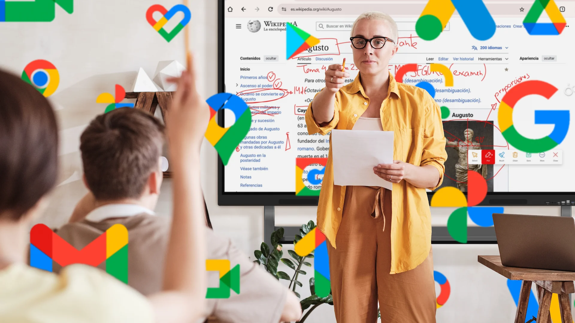 Pantalla interactiva con Google EDLA